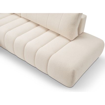 Canapé d'angle pliable en forme de L avec un espace de rangement DESIO gauche beige