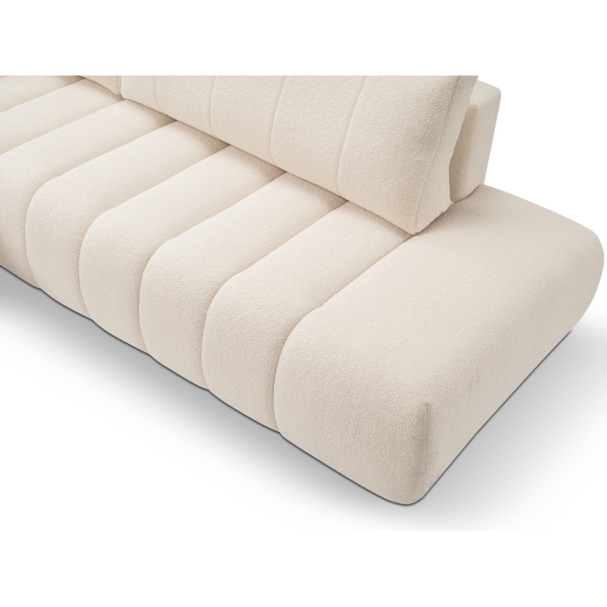 Canapé d'angle pliable en forme de L avec un espace de rangement DESIO gauche beige