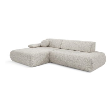 Canapé d'angle pliable en forme de L avec un espace de rangement PRATO gauche beige