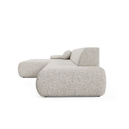 Canapé d'angle pliable en forme de L avec un espace de rangement PRATO gauche beige