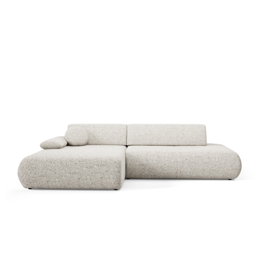 Canapé d'angle pliable en forme de L avec un espace de rangement PRATO gauche beige