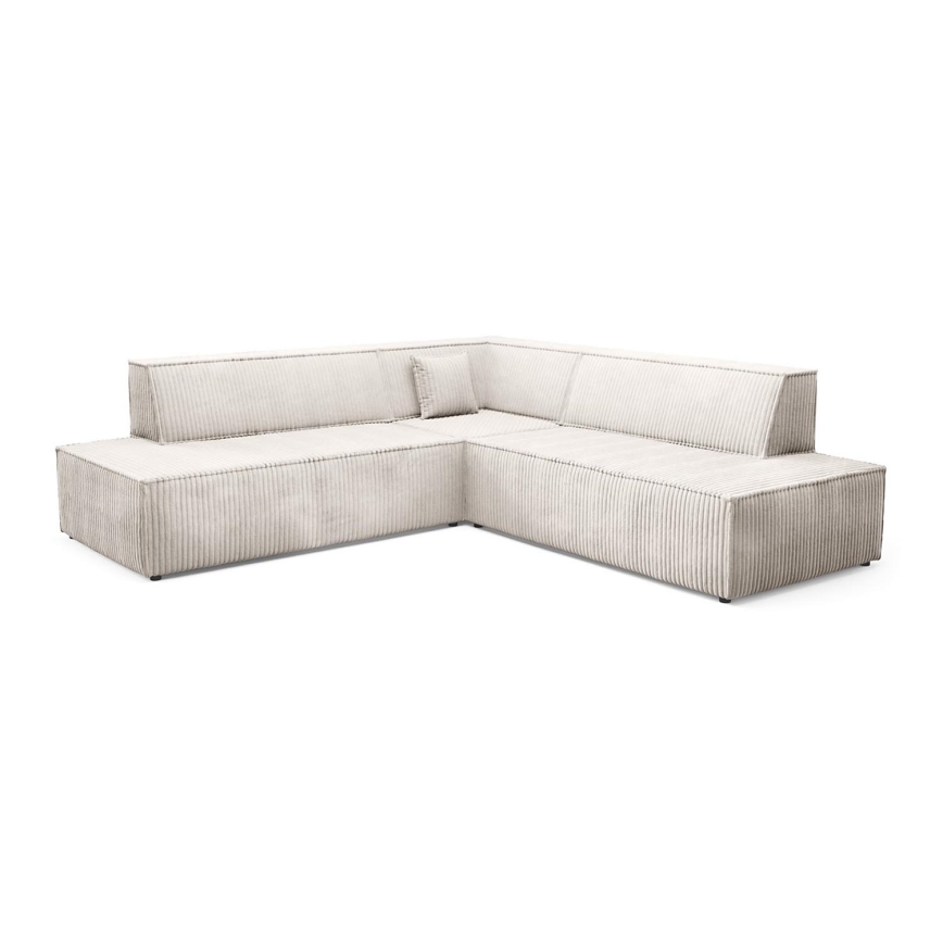 Canapé d'angle pliable en forme de L avec un espace de rangement TERAMO droit beige