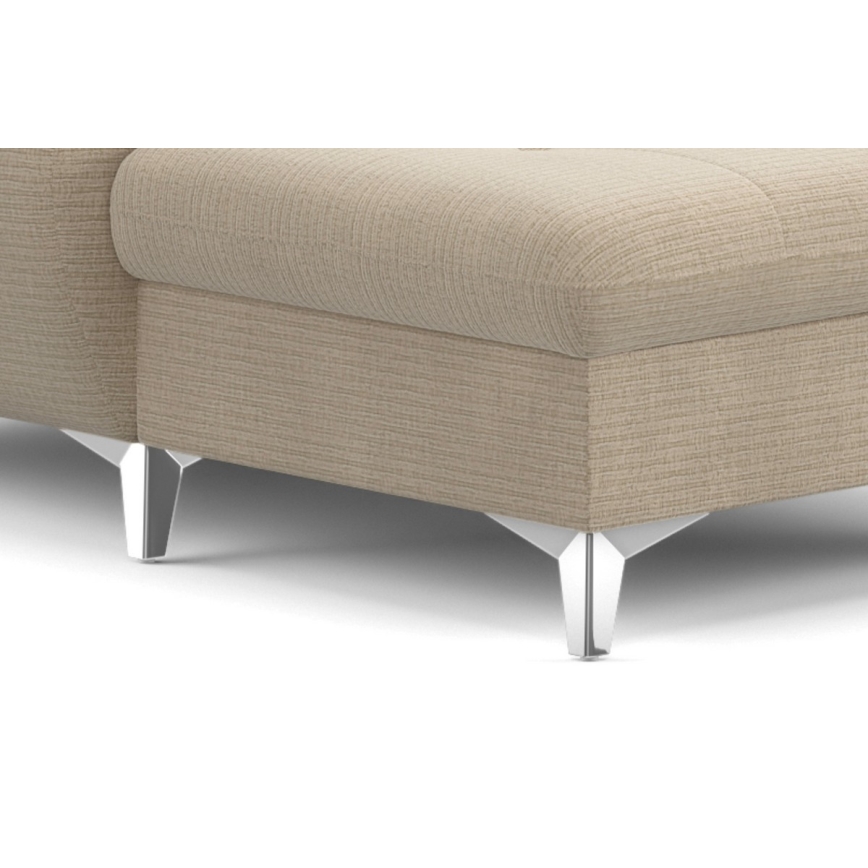 Canapé d'angle pliable en U avec un espace de rangement CATANIA droit beige