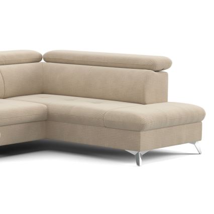 Canapé d'angle pliable en U avec un espace de rangement CATANIA droit beige