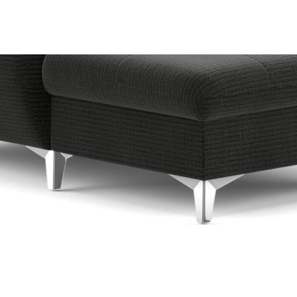 Canapé d'angle pliable en U avec un espace de rangement CATANIA droit graphite