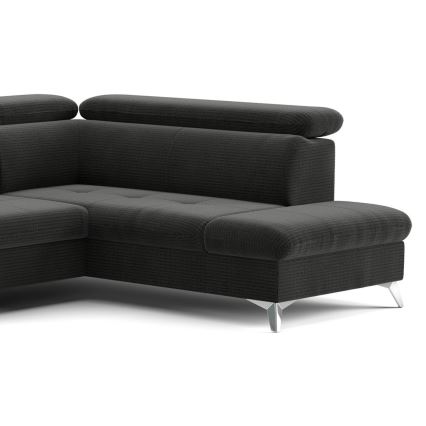 Canapé d'angle pliable en U avec un espace de rangement CATANIA droit graphite