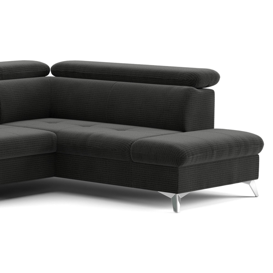 Canapé d'angle pliable en U avec un espace de rangement CATANIA droit graphite