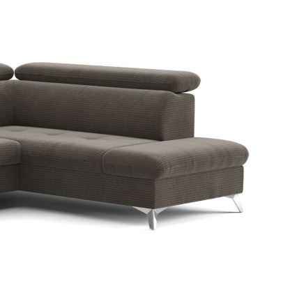 Canapé d'angle pliable en U avec un espace de rangement CATANIA droit marron