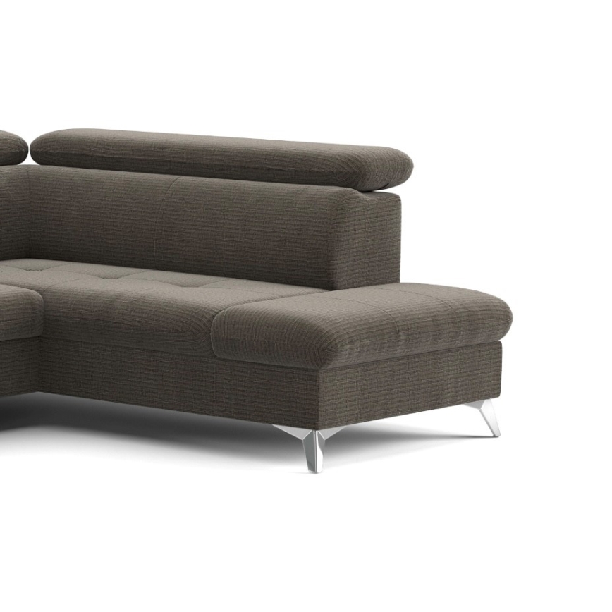 Canapé d'angle pliable en U avec un espace de rangement CATANIA droit marron