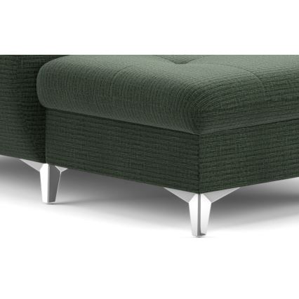 Canapé d'angle pliable en U avec un espace de rangement CATANIA droit vert