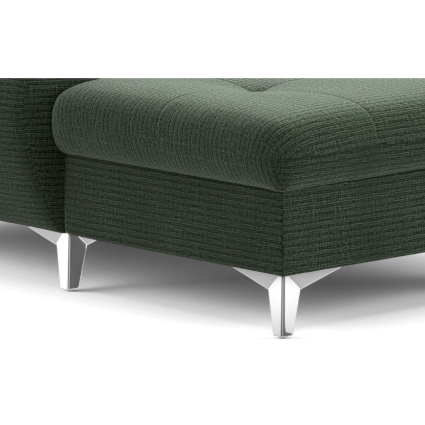 Canapé d'angle pliable en U avec un espace de rangement CATANIA droit vert