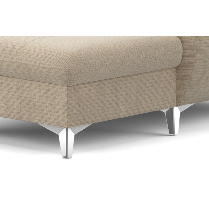 Canapé d'angle pliable en U avec un espace de rangement CATANIA gauche beige