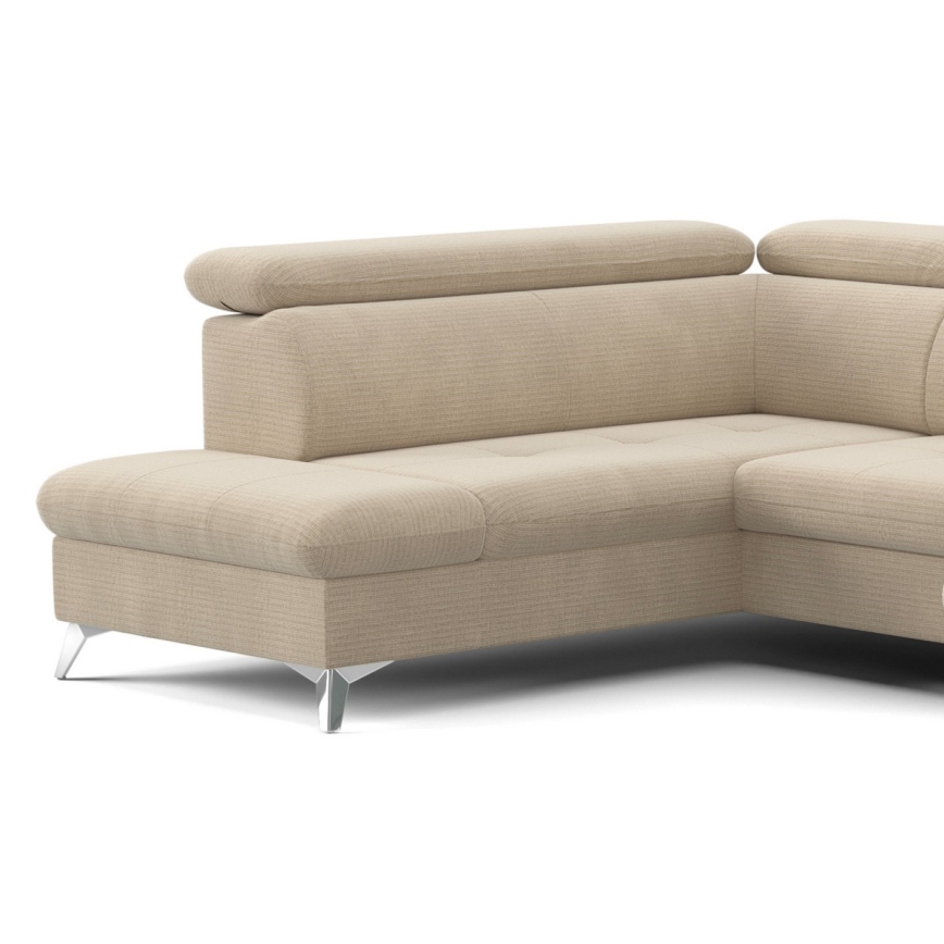 Canapé d'angle pliable en U avec un espace de rangement CATANIA gauche beige