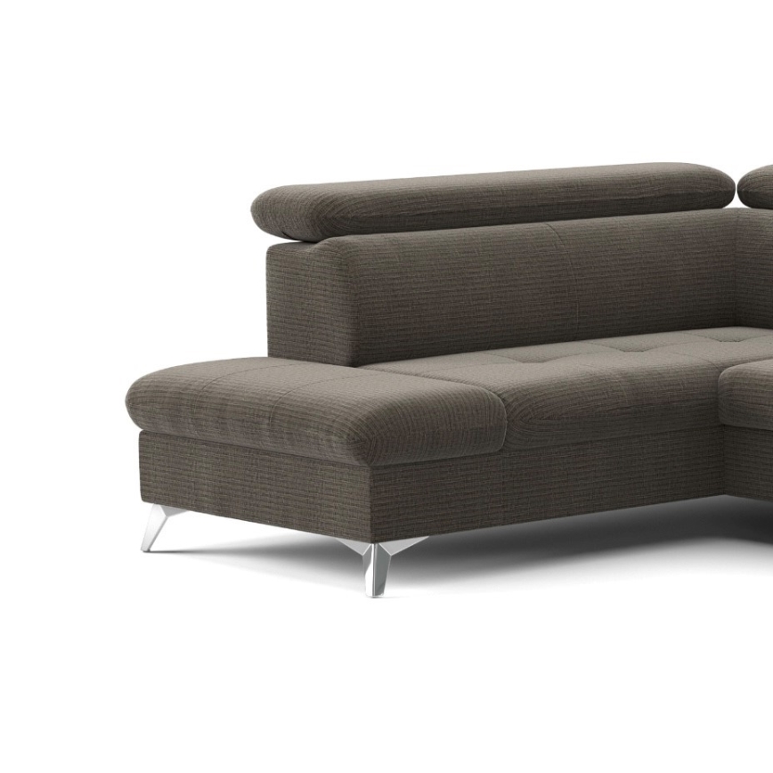 Canapé d'angle pliable en U avec un espace de rangement CATANIA gauche marron