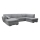 Canapé d'angle pliable et rembourré en forme de U SERPA droit gris
