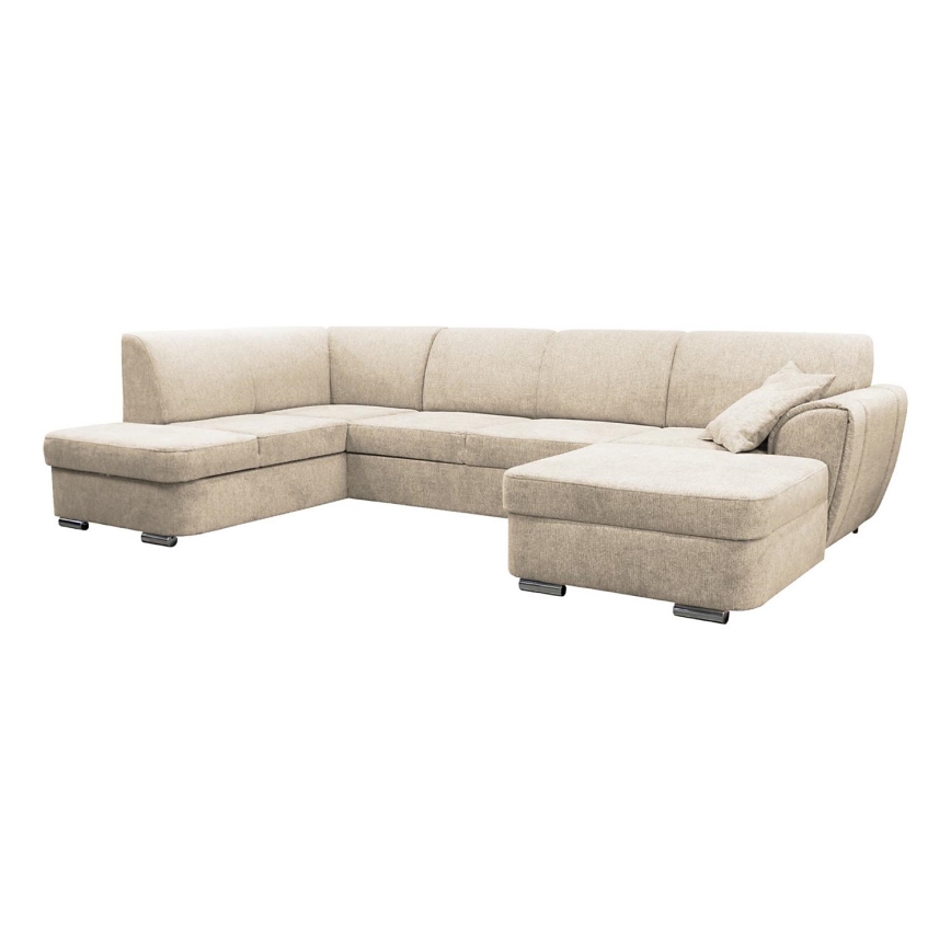 Canapé d'angle pliable et rembourré en forme de U SERPA gauche beige