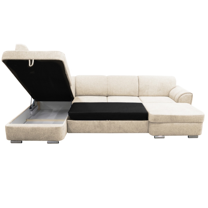 Canapé d'angle pliable et rembourré en forme de U SERPA gauche beige