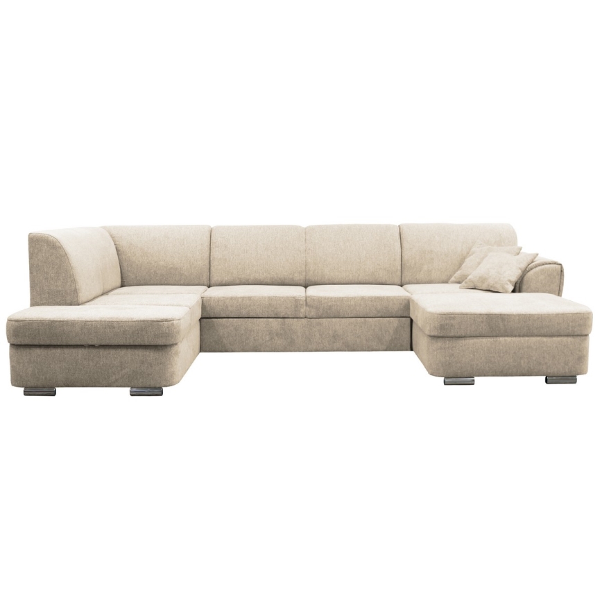 Canapé d'angle pliable et rembourré en forme de U SERPA gauche beige