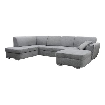 Canapé d'angle pliable et rembourré en forme de U SERPA gauche gris