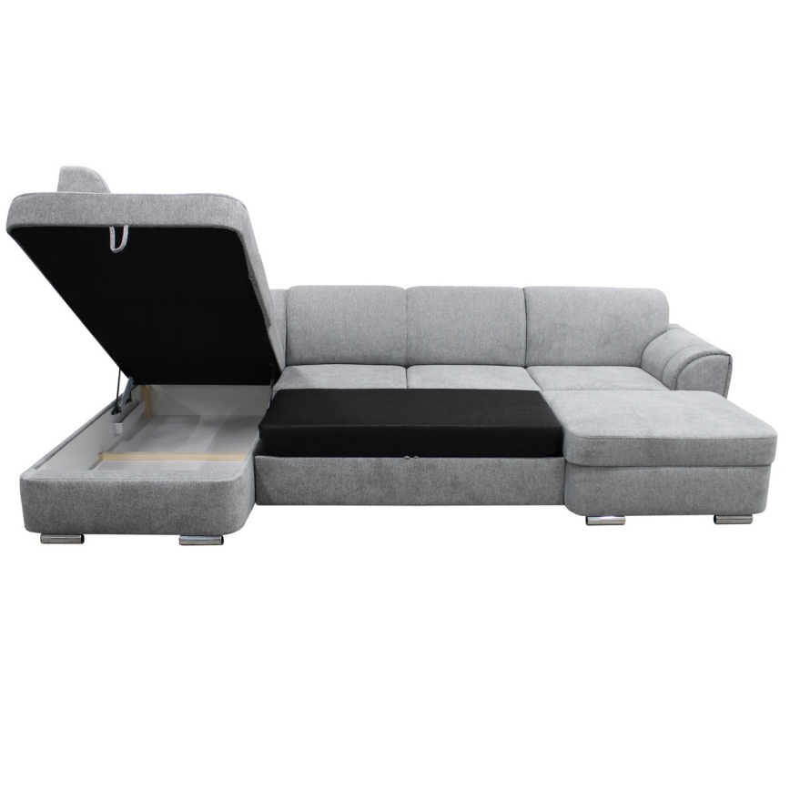 Canapé d'angle pliable et rembourré en forme de U SERPA gauche gris
