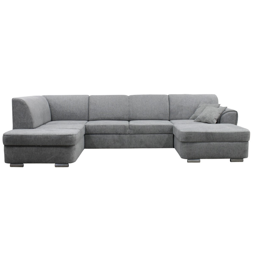 Canapé d'angle pliable et rembourré en forme de U SERPA gauche gris