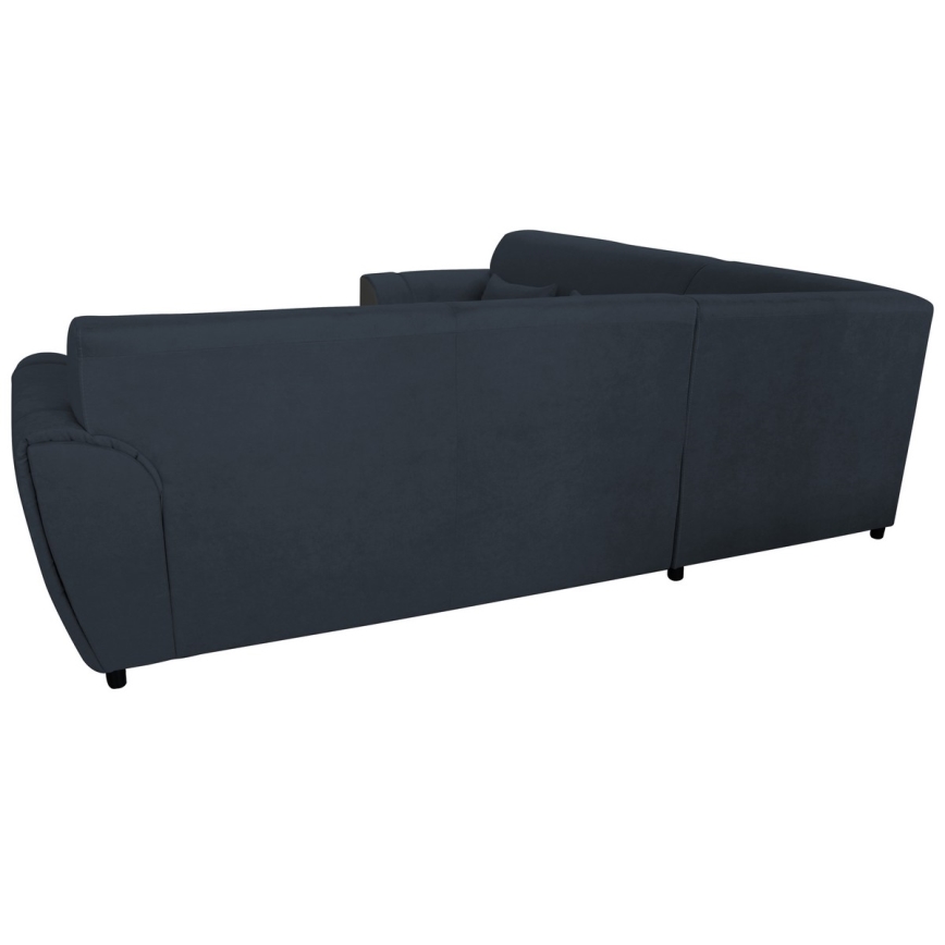 Canapé d'angle pliable et rembourré en forme de U VISEU droit anthracite/noir