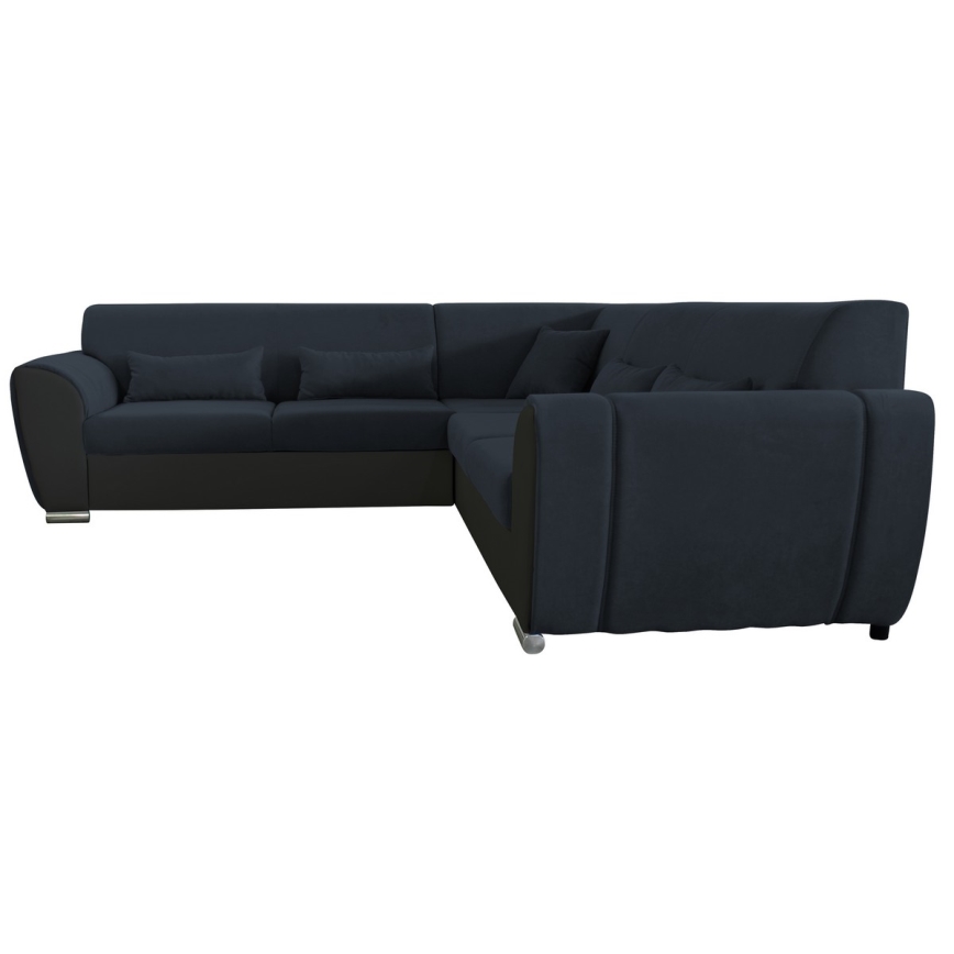 Canapé d'angle pliable et rembourré en forme de U VISEU droit anthracite/noir
