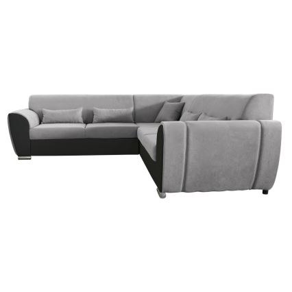 Canapé d'angle pliable et rembourré en forme de U VISEU droit gris/noir