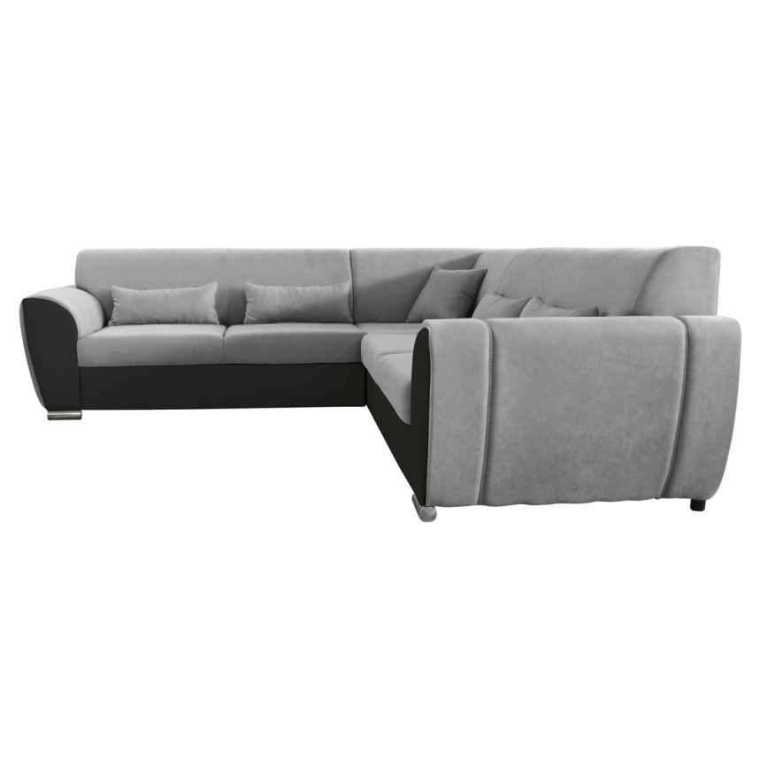 Canapé d'angle pliable et rembourré en forme de U VISEU droit gris/noir