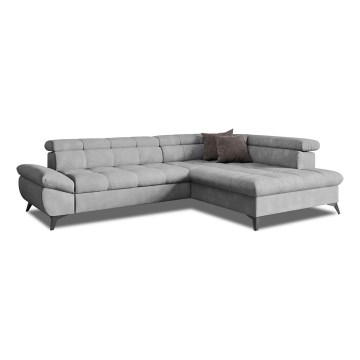 Canapé d'angle pliable MARANO droit gris