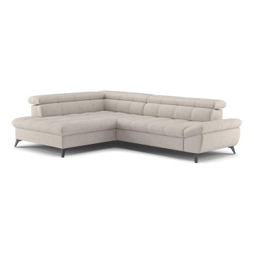 Canapé d'angle pliable MARANO gauche beige