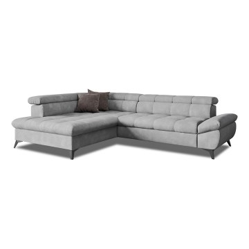 Canapé d'angle pliable MARANO gauche gris