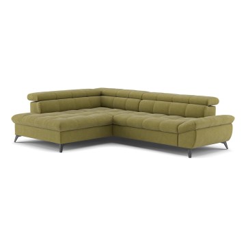 Canapé d'angle pliable MARANO gauche olive