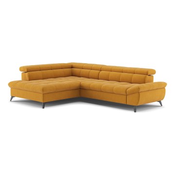 Canapé d'angle pliable MARANO gauche orange