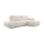 Canapé d'angle pliable rembourré en forme de L avec un espace de rangement ALMADA droit beige clair