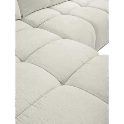 Canapé d'angle pliable rembourré en forme de L avec un espace de rangement ALMADA gauche beige