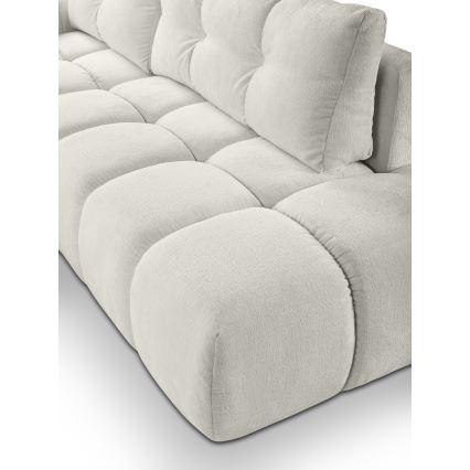 Canapé d'angle pliable rembourré en forme de L avec un espace de rangement ALMADA gauche beige