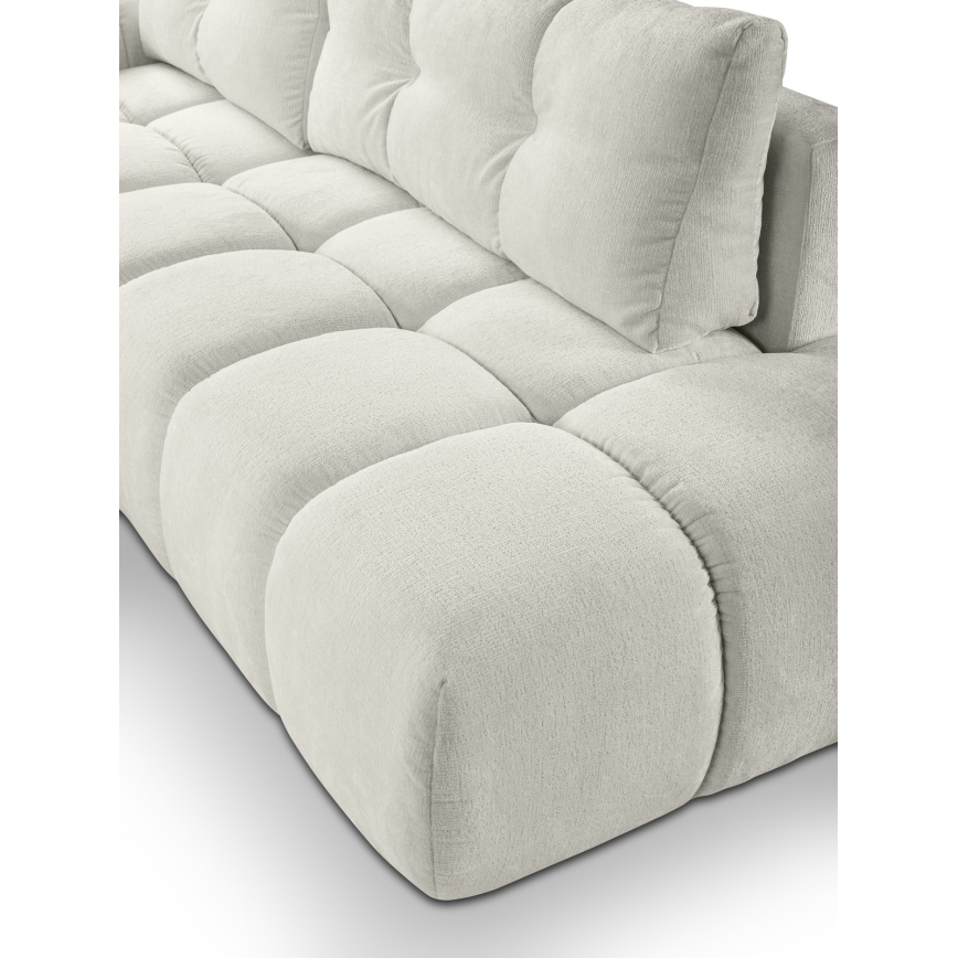 Canapé d'angle pliable rembourré en forme de L avec un espace de rangement ALMADA gauche beige