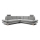 Canapé d'angle pliable rembourré en forme de L avec un espace de rangement AVESTA droit gris
