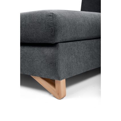 Canapé d'angle pliable rembourré en forme de L avec un espace de rangement AVESTA gauche anthracite