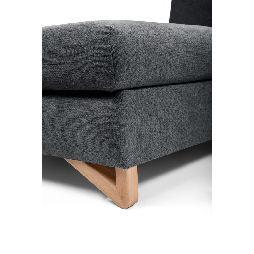 Canapé d'angle pliable rembourré en forme de L avec un espace de rangement AVESTA gauche anthracite
