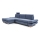 Canapé d'angle pliable rembourré en forme de L avec un espace de rangement AVESTA gauche bleu