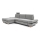 Canapé d'angle pliable rembourré en forme de L avec un espace de rangement AVESTA gauche gris