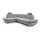 Canapé d'angle pliable rembourré en forme de L avec un espace de rangement AVESTA gauche gris