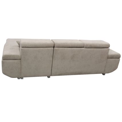 Canapé d'angle pliable rembourré en forme de L CASTELO droit gris