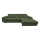 Canapé d'angle pliable rembourré en forme de L CASTELO droit vert