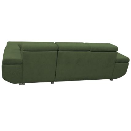 Canapé d'angle pliable rembourré en forme de L CASTELO droit vert