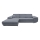 Canapé d'angle pliable rembourré en forme de L CASTELO gauche gris foncé