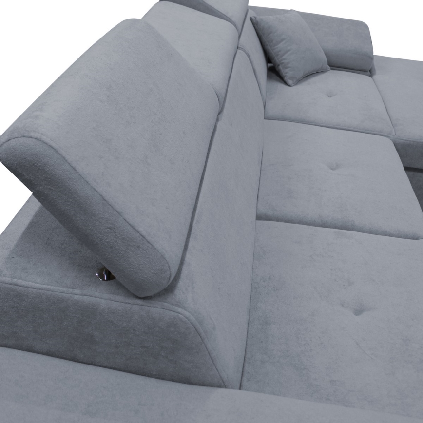 Canapé d'angle pliable rembourré en forme de L CASTELO gauche gris foncé