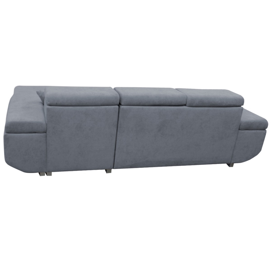 Canapé d'angle pliable rembourré en forme de L CASTELO gauche gris foncé